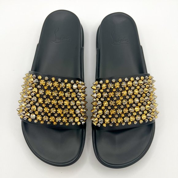 Christian Louboutin Other - Christian Louboutin Mens Pool Fun Spiked Leather Slide Sandals (New without Box)